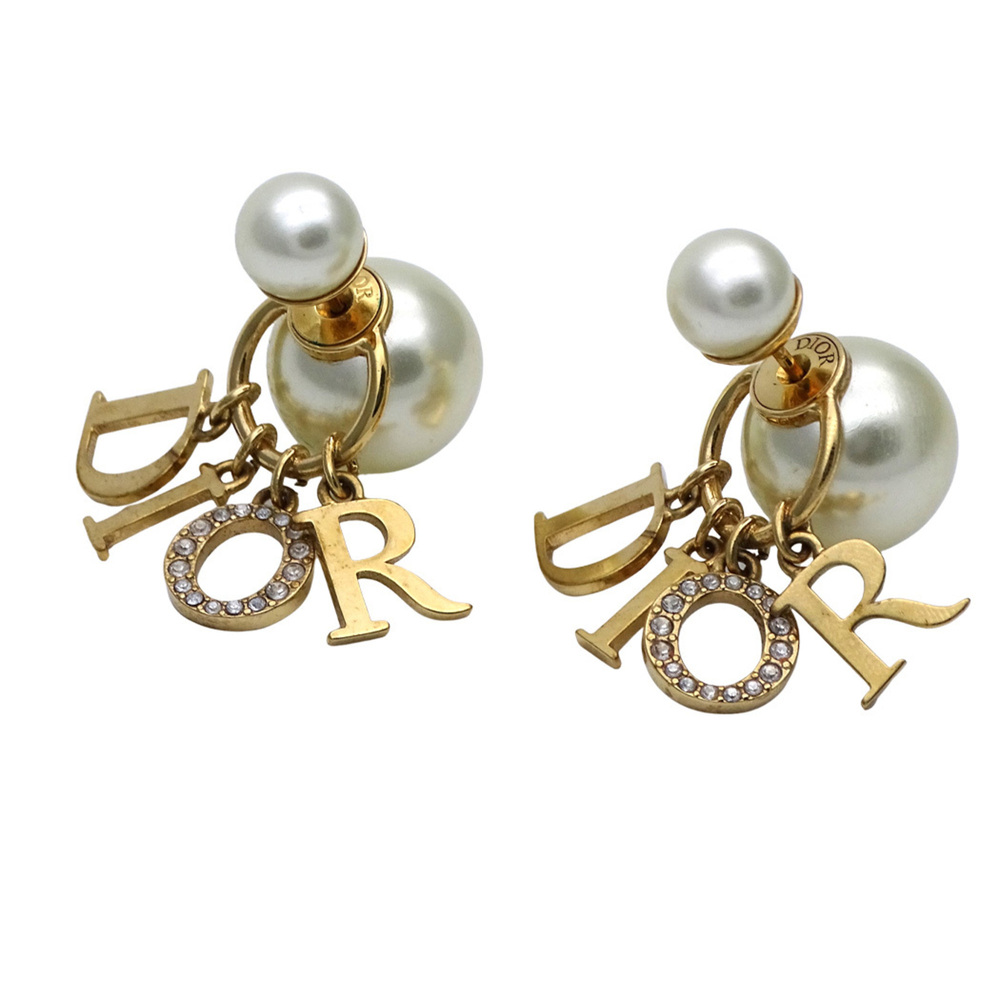 Christian Dior Dior earrings for women, brand name, metal, faux pearl, tribal...